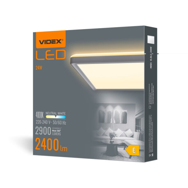 LED-Deckenleuchte VIDEX-LED-CEILING-DL3S-24W-WHITE-4000K