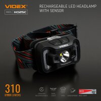 Wiederaufladbare LED-Stirnlampe VIDEX VLF-H025C 330Lm 5000K Kopflampe mit Bewegungssensor und Rotlicht