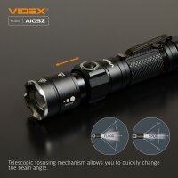 WIEDERAUFLADBARE LED-TASCHENLAMPE VIDEX VLF-A105Z 1200Lm 5000K Portable Flashlight