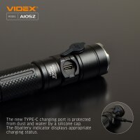 WIEDERAUFLADBARE LED-TASCHENLAMPE VIDEX VLF-A105Z 1200Lm 5000K Portable Flashlight