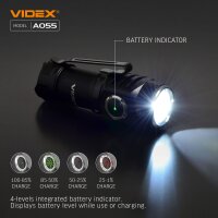 Wiederaufladbare LED Taschenlampe VIDEX VLF-A055 600Lm 5700K Portable Flashlight