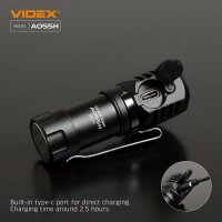 WIEDERAUFLADBARE LED-TASCHENLAMPE VIDEX VLF-A055H 600Lm 5700K Portable Flashlight