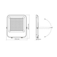 LED Flutlicht VIDEX-FLOOD-LED-DAVIS-100W-5000K Floodlight