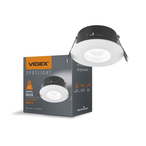 Einbaustrahler VIDEX-GU10-VL-SPF10R-W Recessed spotlight luminaire