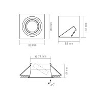 Einbaustrahler VIDEX-GU10-VL-SPF09S-W Recessed spotlight luminaire