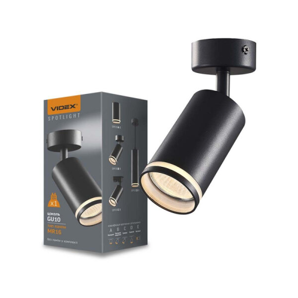 Wand- und Deckenstrahler VIDEX-GU10-MARTIN-BLACK Wall and ceiling spotlight luminaire