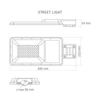 LED Solar Straßenleuchte VIDEX-STREET-LED-SOLAR-LANA-100W-2500Lm-5000K Solar Street light