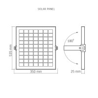 LED Solar-Flutlicht VIDEX-FLOOD-LED-SOLAR-GELIO-100W-2800Lm-5000K Solar Floodlight