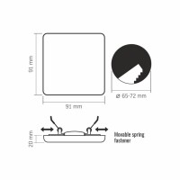 LED Rahmenlose Einbaustrahler VIDEX-DOWNLIGHT-LED-DLFS-9W-4000K Frameless Downlight Fixture