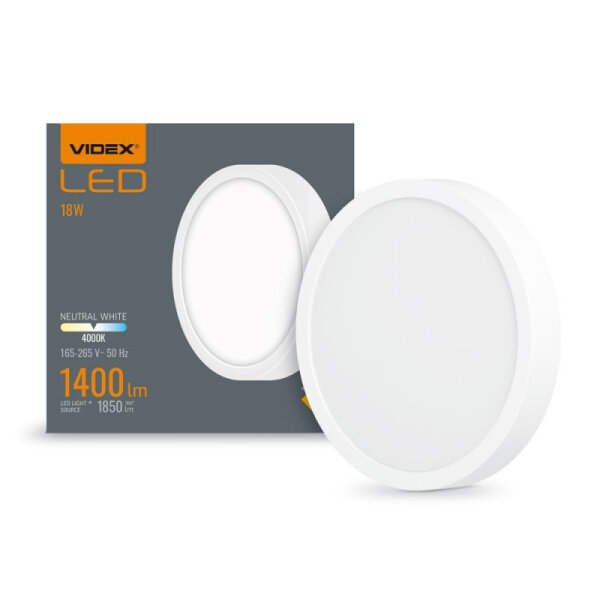 LED Aufputz Deckenleuchte VIDEX-DOWNLIGHT-LED-DLRS-18W-4000K Surface Downlight Fixture