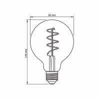 LED Glühlampe VIDEX-E27-G95-4W-2200K-FIL-DIM-SPIRAL-AMBER