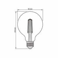 LED Glühlampe VIDEX-E27-G95-7W-4000K-FIL-DIM