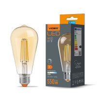 LED Glühlampe VIDEX-E27-ST64-6W-2200K-FIL-DIM-AMBER