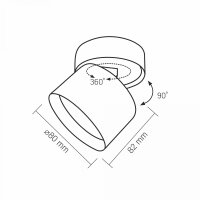 Deckenstrahler VIDEX für GX53 Lampe VL-SPF18B-W WHITE Ceiling spotlight luminaire