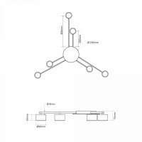 Deckenstrahler VIDEX für 6xGX53 Lampe VL-SPF21B-W