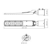 LED-Straßenleuchte VIDEX IP65 SLE18 50W 5000Lm 5000K 220V Street Light