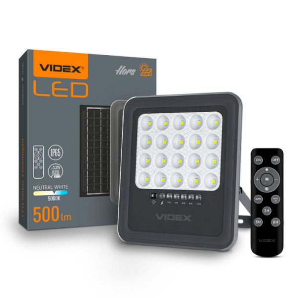 LED Solarstrahler Solar Flutlicht VIDEX LED SOLAR HORS 500 Lm 5000K