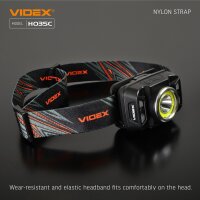 Wiederaufladbare LED-Stirnlampe VIDEX VLF-H035C 410Lm 5000K Kopflampe mit Bewegungssensor und Rotlicht Headlamp